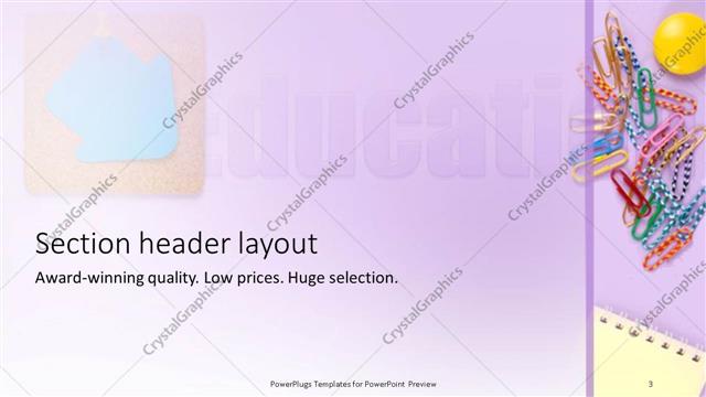 Section Header presentation slide layout