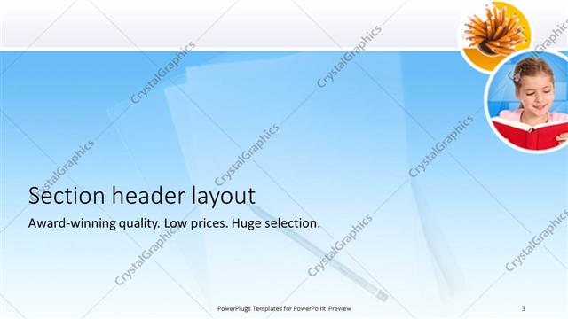 Section Header presentation slide layout