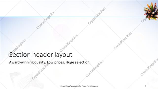 Section Header presentation slide layout