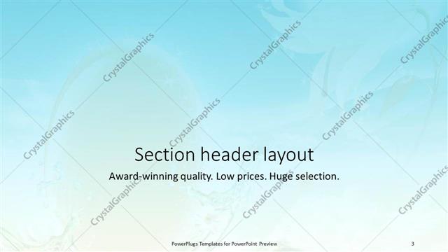 Section Header presentation slide layout