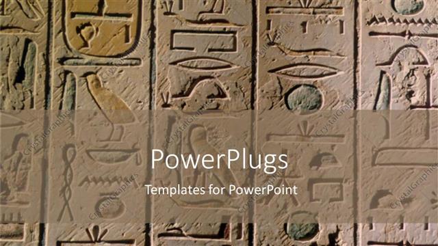  Presentation with egyptian - Egyptian hieroglyphics craved in stone for history