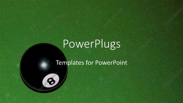  Presentation with eight - Eight ball on green pool table