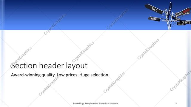 Section Header presentation slide layout