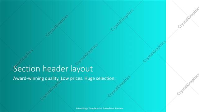 Section Header presentation slide layout