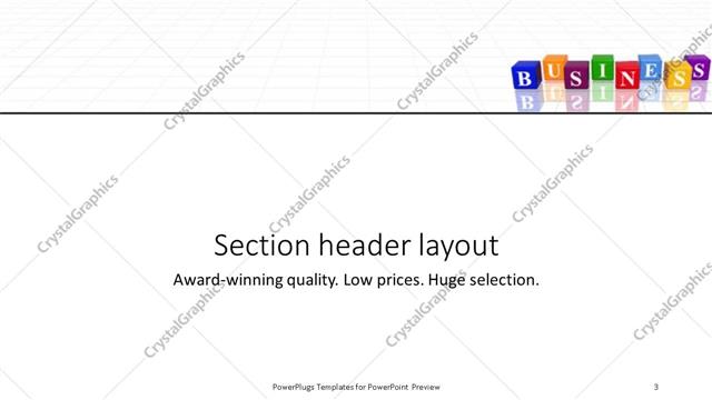 Section Header presentation slide layout