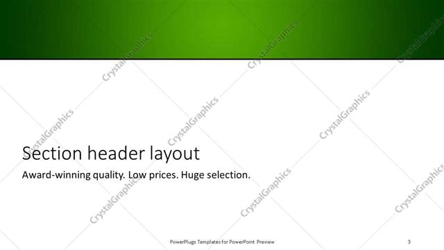 Section Header presentation slide layout