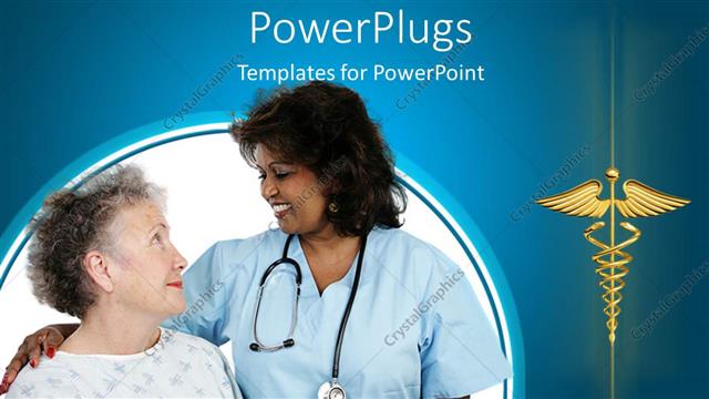  Presentation with elderly - Elderly patient holding hands with a nurse