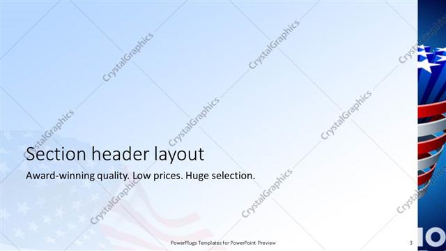 Section Header presentation slide layout