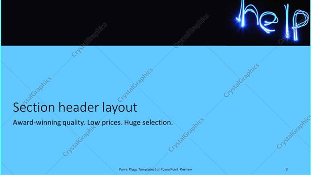Section Header presentation slide layout