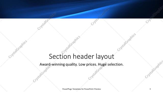 Section Header presentation slide layout