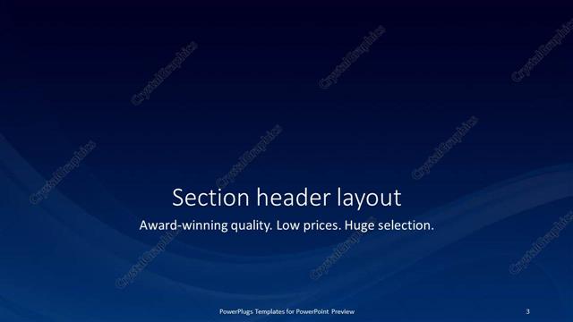 Section Header presentation slide layout