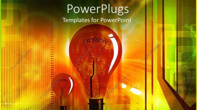  Presentation with light bulbs - Electric orange light bulbs, energy, power, ideas, technology