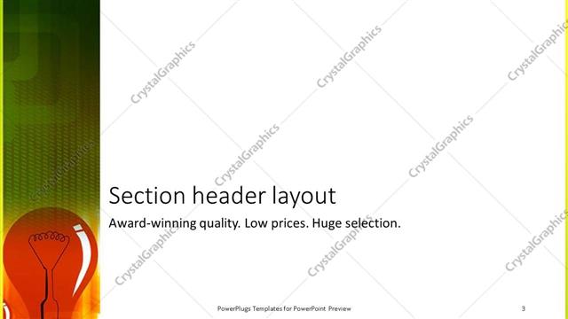 Section Header presentation slide layout
