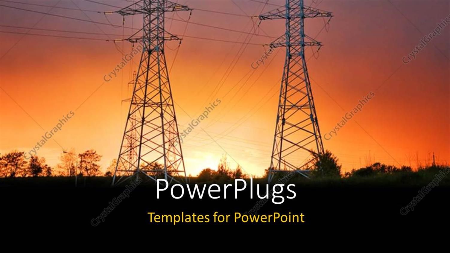 Featuring Electric Power Lines with Sunset Sunrise Dusk