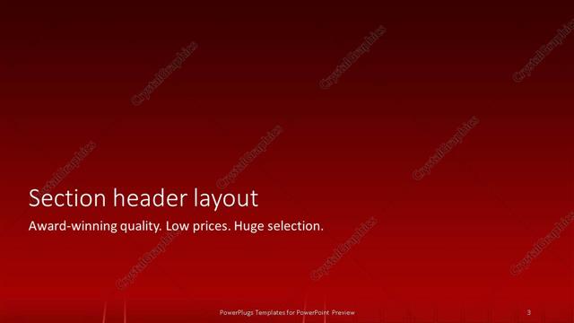 Section Header presentation slide layout