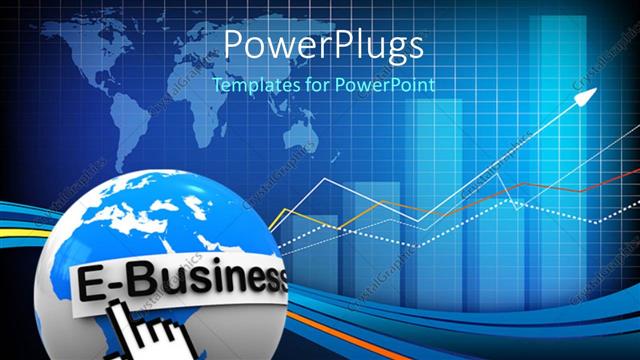  Presentation with electronic - Electronic business with mouse arrow on globe over world map