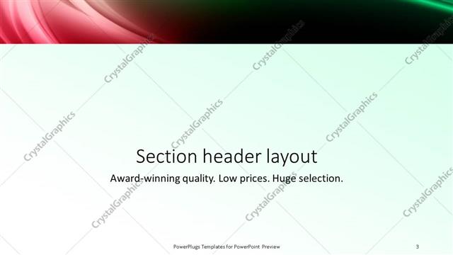 Section Header presentation slide layout
