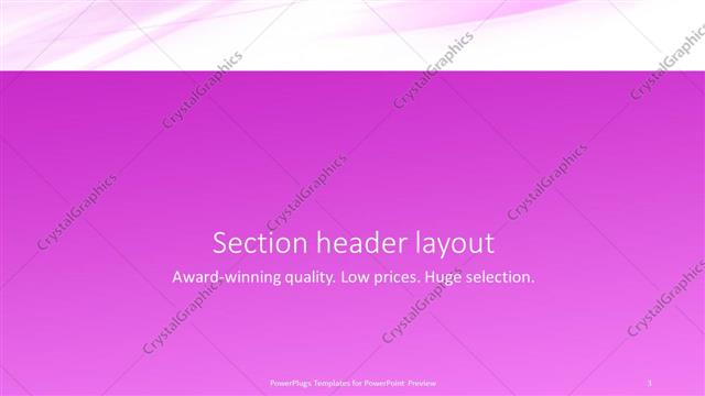 Section Header presentation slide layout