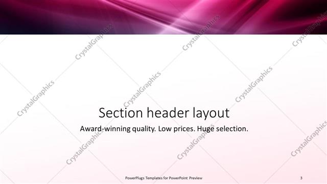 Section Header presentation slide layout