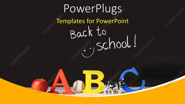  Presentation with back school - Elementary concept of ABC on a black background