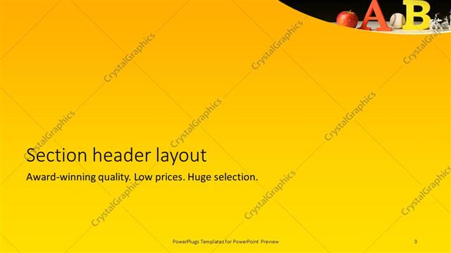 Section Header presentation slide layout