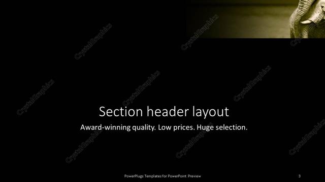 Section Header presentation slide layout