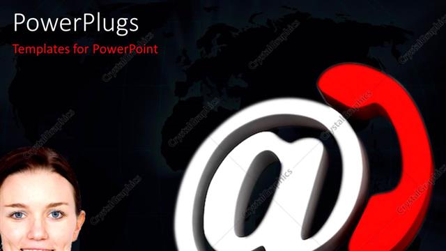  Presentation with tech support - Email symbol with red call sign and customer support agent