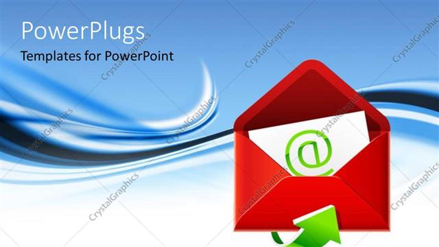  Presentation with inbox - Email symbol on white letter enclosed in red envelope?