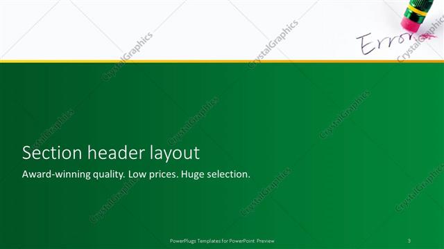 Section Header presentation slide layout