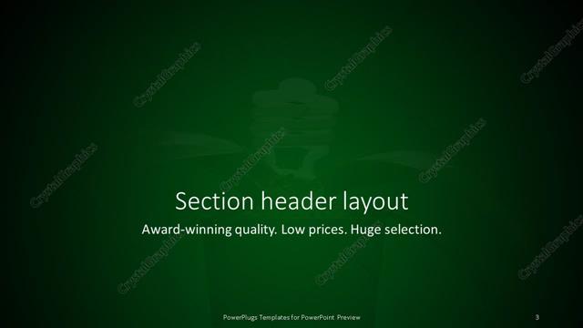 Section Header presentation slide layout