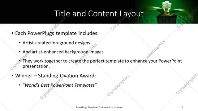Title and Content presentation slide layout