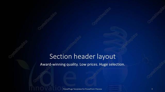 Section Header presentation slide layout