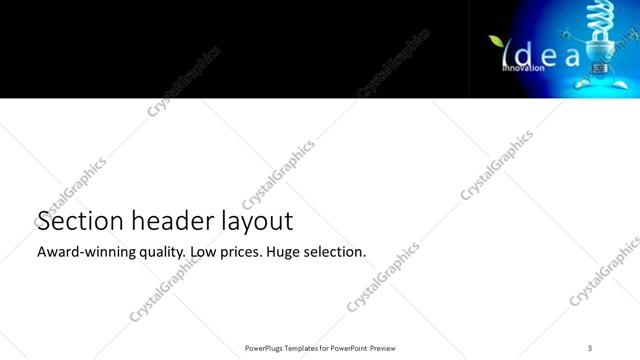 Section Header presentation slide layout
