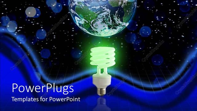  Presentation with energy - An energy saver with a globe in the background