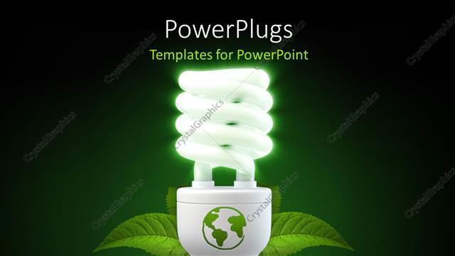  Presentation with green energy - An energy saver with a plant in the background