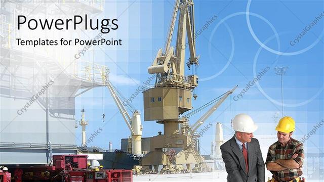  Presentation with machinery - Engineers working on construction site big machinery?