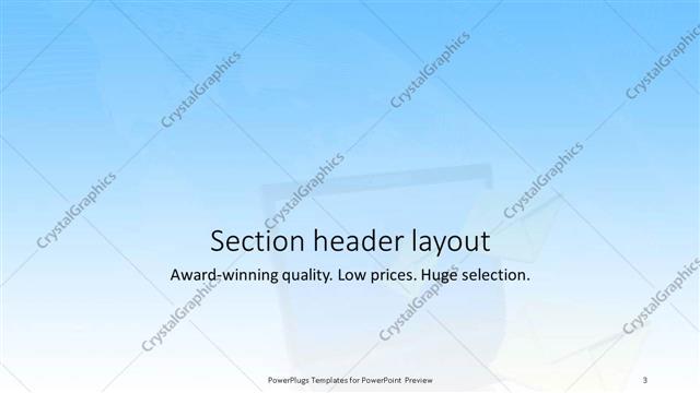 Section Header presentation slide layout