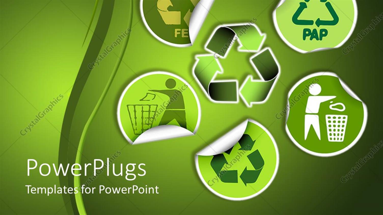 Featuring Environment Conservation Stickers Showing Recycling and Use of Bins