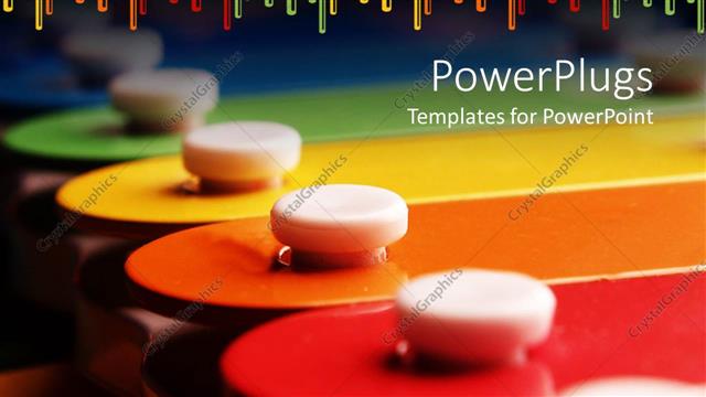  Presentation with toy - Equalizer bars as frame with colorful kid toy xylophone