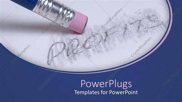  Presentation with profit - An eraser erasing the word profit