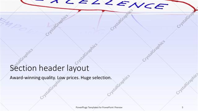 Section Header presentation slide layout
