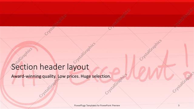 Section Header presentation slide layout