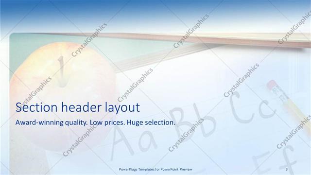 Section Header presentation slide layout
