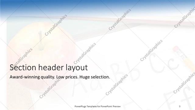 Section Header presentation slide layout