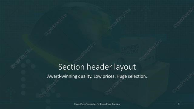 Section Header presentation slide layout