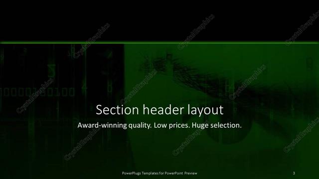 Section Header presentation slide layout