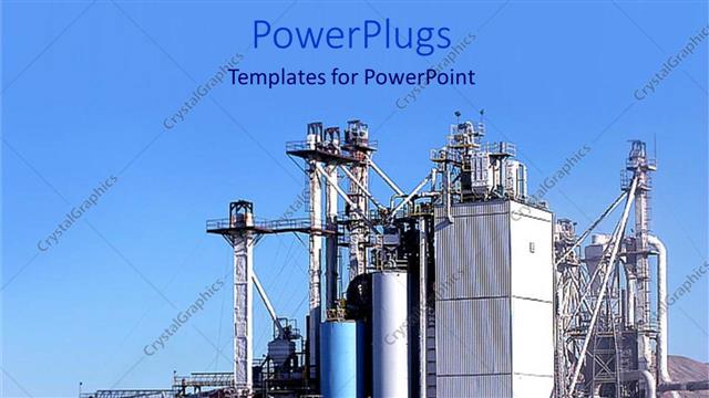  Presentation with clear - A factory with a clear sky in the background