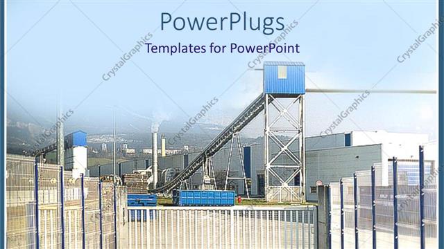  Presentation with clear - A factory in working condition with clear sky in the background