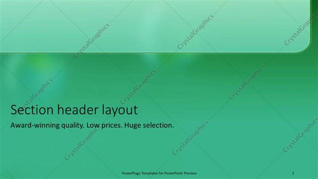 Section Header presentation slide layout