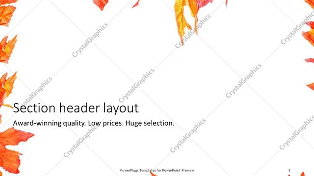 Section Header presentation slide layout